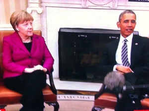 Angela Merkel with Obama at the White House